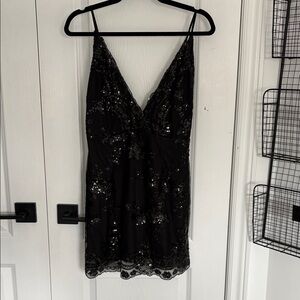 superdown Black Sequin Mini Dress
